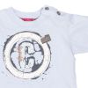 Confetti by Absorba. Lyseblå baby t-shirt med mange detaljer, udsnit