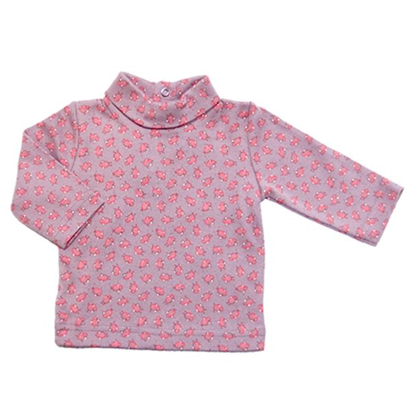 Petit Bateau. Lys grå bluse med lille rullekrave