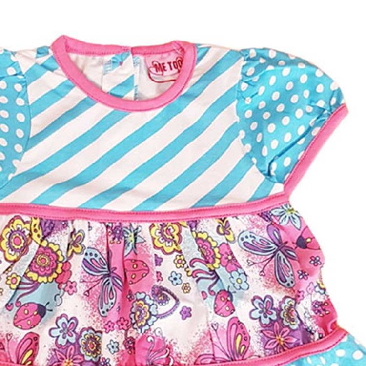 Me Too. Sommerkjole i turkise og pink farver, Udsnit