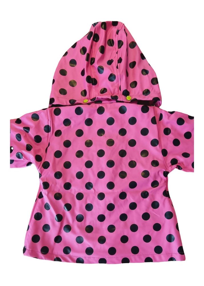 Celavi. Pink prikket regnjakke, ryg