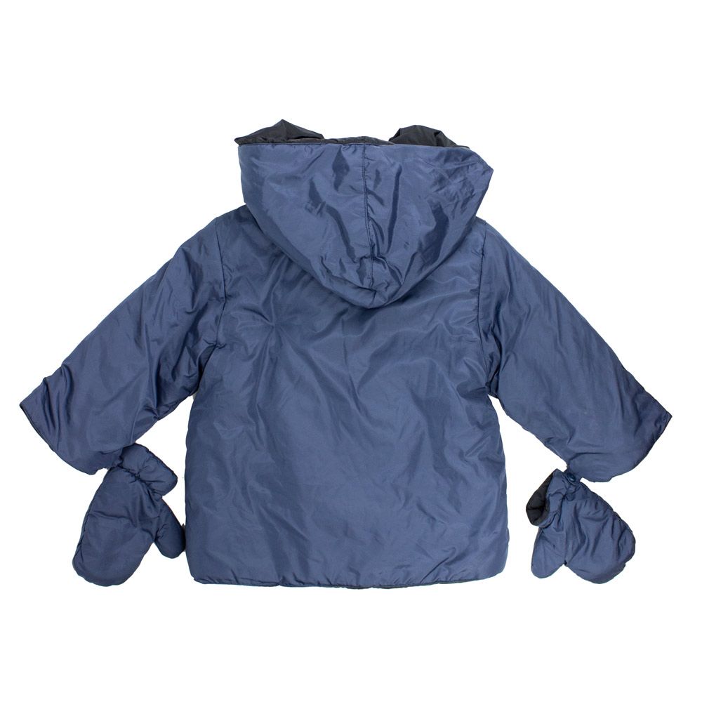 Petit Bateau. Dynejakke vendbar i marineblå - bag