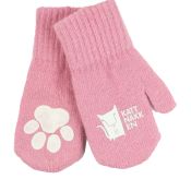 Kattnakken. Rosa uldvanter