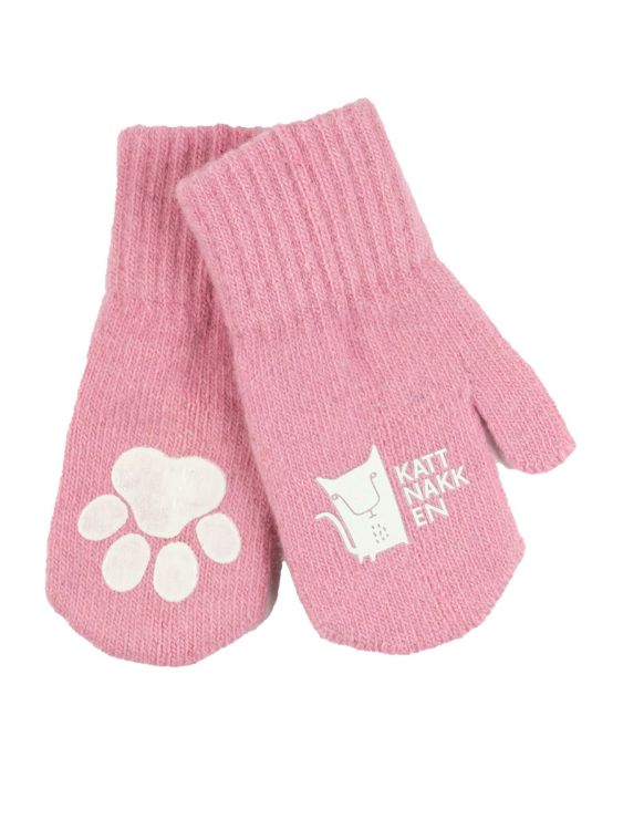 Kattnakken. Rosa uldvanter