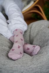Kattnakken. Uldsokker i lilla, Lyslilla nuance