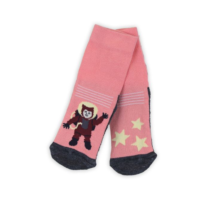 Kattnakken, Uldsokker med Anti-skrid, Støvet rosa