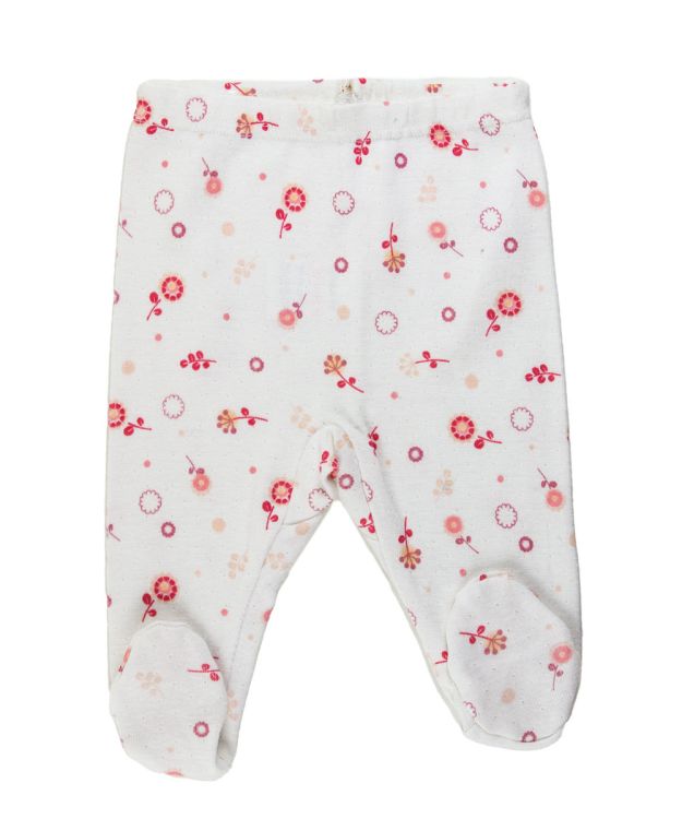 Absorba. Hvide sparkebukser med blomsterprint - Til nyfødt