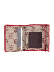 Bon Goût. Lille pung i jacquard vævet - beige og rød, åben