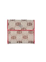 Bon Goût. Lille pung i jacquard vævet - beige og rød 
