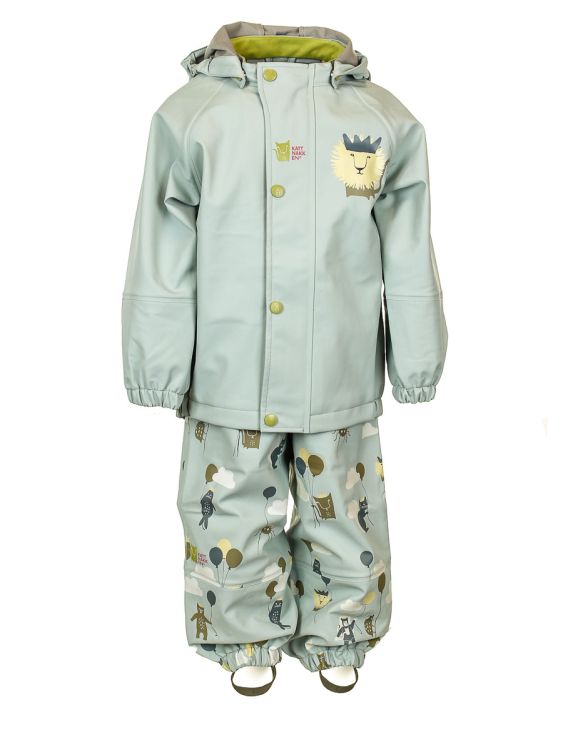 Kattnakken - Regnsæt to-delt i farven Isbre, front