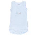 Petit Bateau. Lyseblå - og hvidstribet body uden ærmer