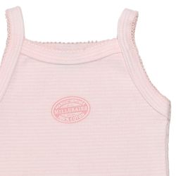 Petit Bateau undertrøje body i klassisk smalstribet rosa og hvid, udsnit