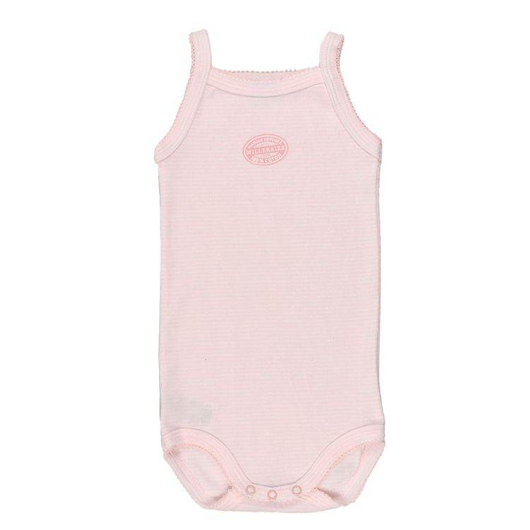 Petit Bateau undertrøje body i klassisk smalstribet rosa og hvid
