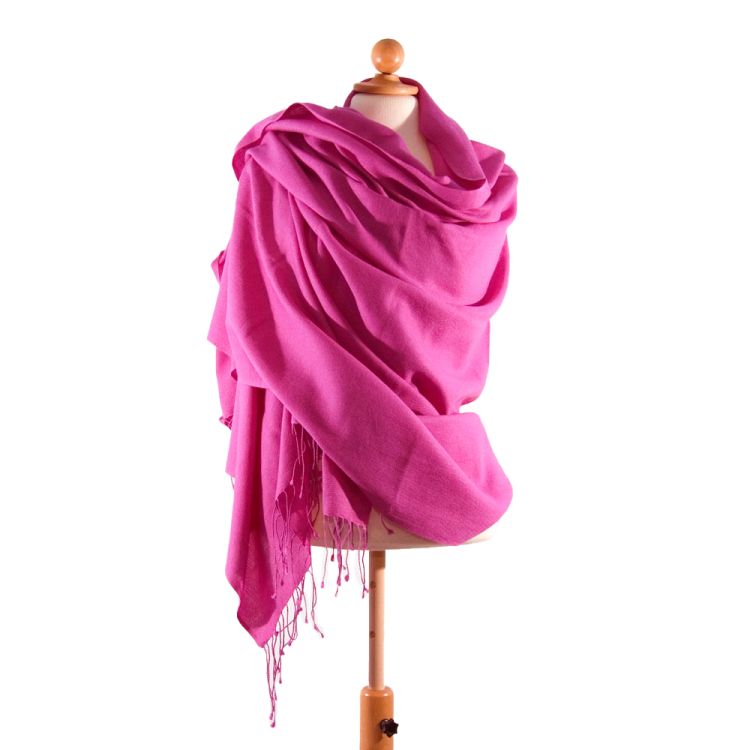 Pashminasjal fuchsia farven