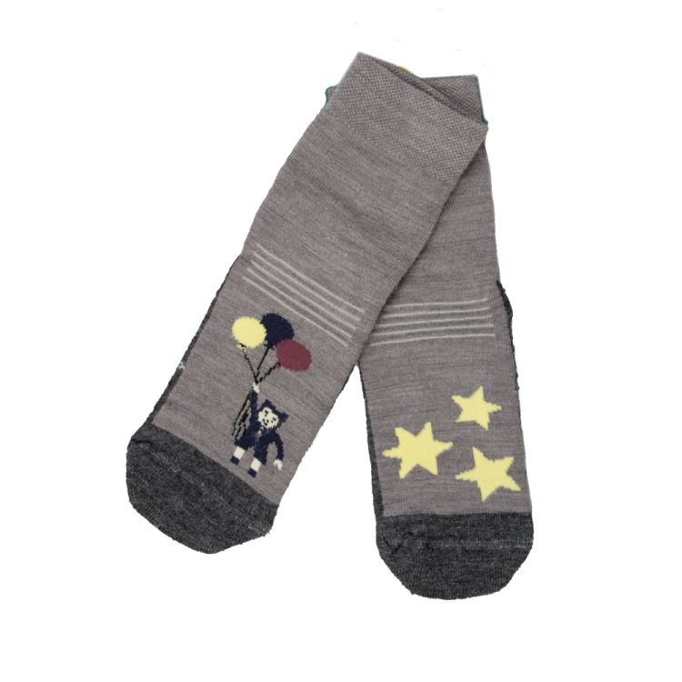 Kattnakken, Uldsokker med Anti-skrid, Gråbrun