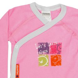 Absorba. Pink slå-om body med lysegrå kanter, udsnit