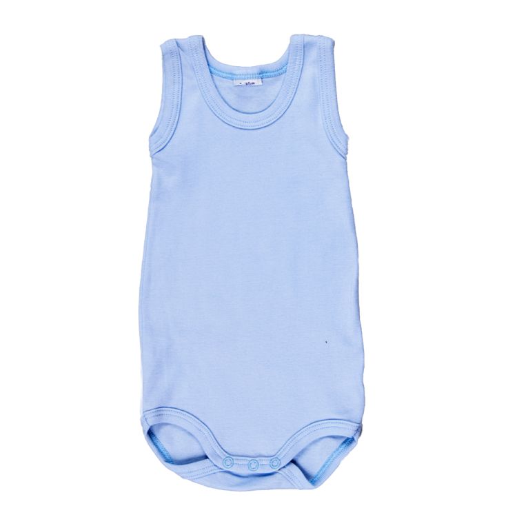 Petit Bateau. Lys blå ensfarvet body uden ærmer
