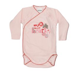 Absorba. Gammelrosa slå-om body med rødt print