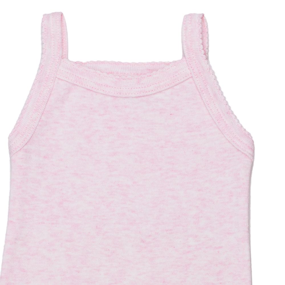 Petit Bateau. Rosa meleret  body med tynde stropper, udsnit