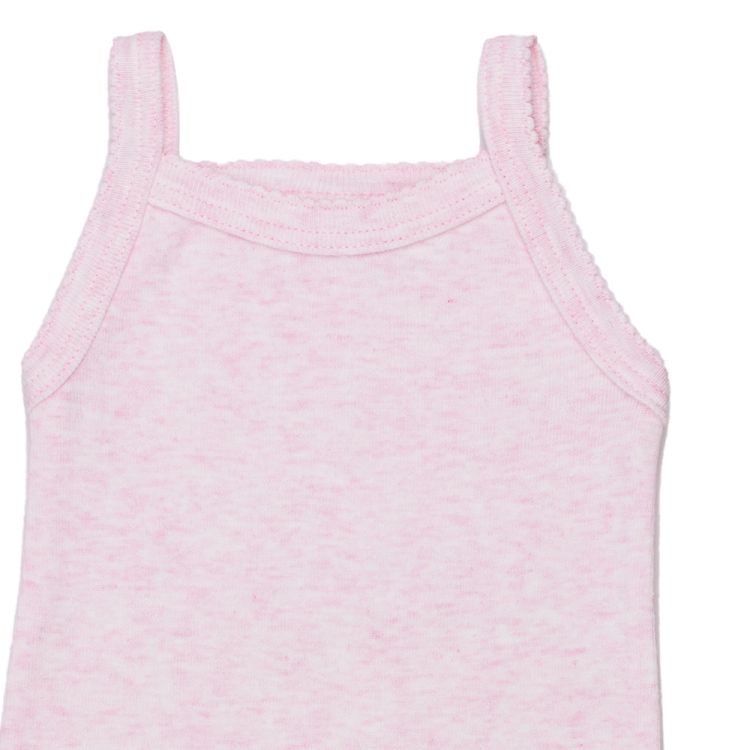 Petit Bateau. Rosa meleret  body med tynde stropper, udsnit