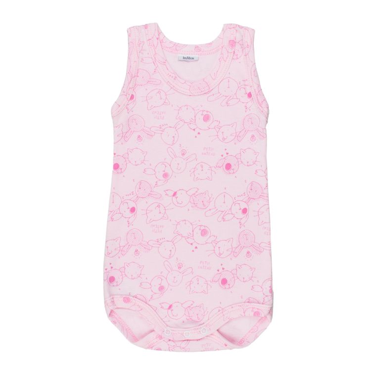 Petit Bateau. Rosa body uden ærmer - med print