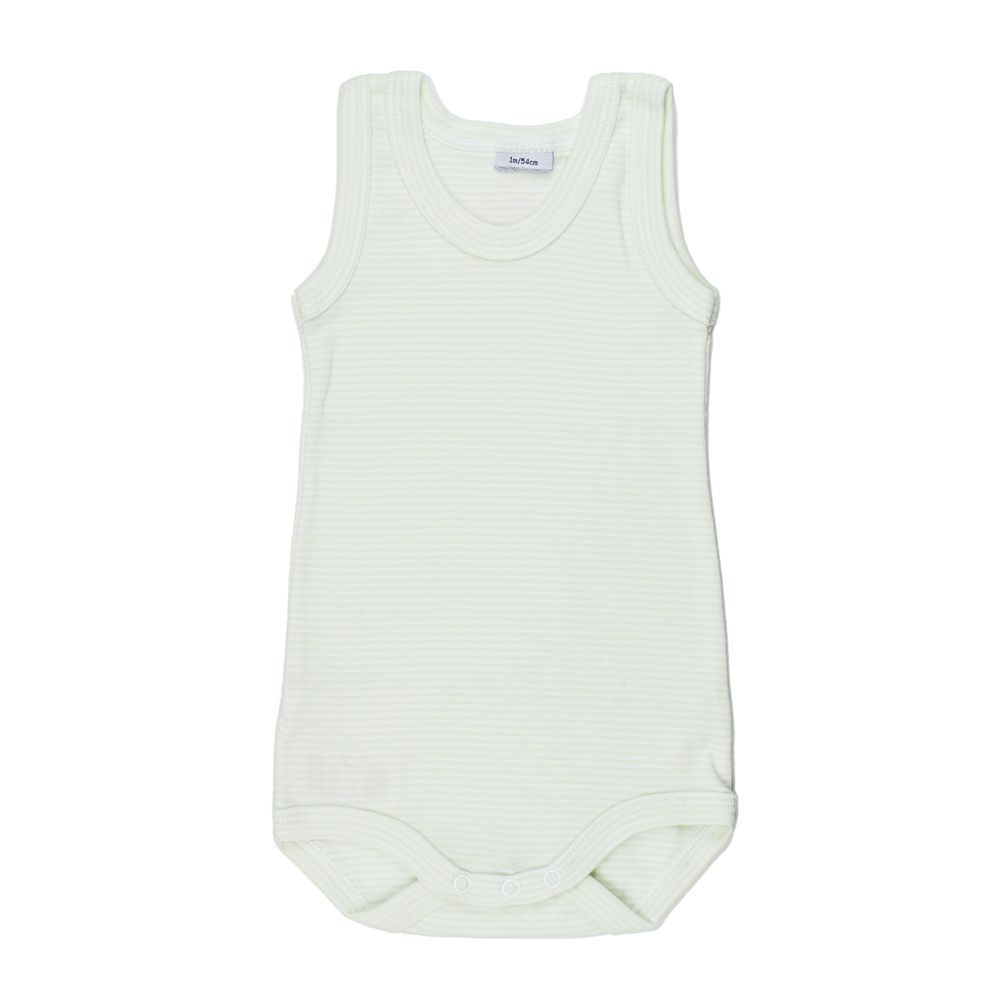 Petit Bateau. Sart hvid/grønstribet body uden ærmer