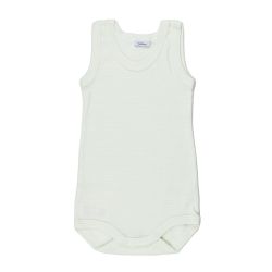 Petit Bateau. Sart hvid/grønstribet body uden ærmer