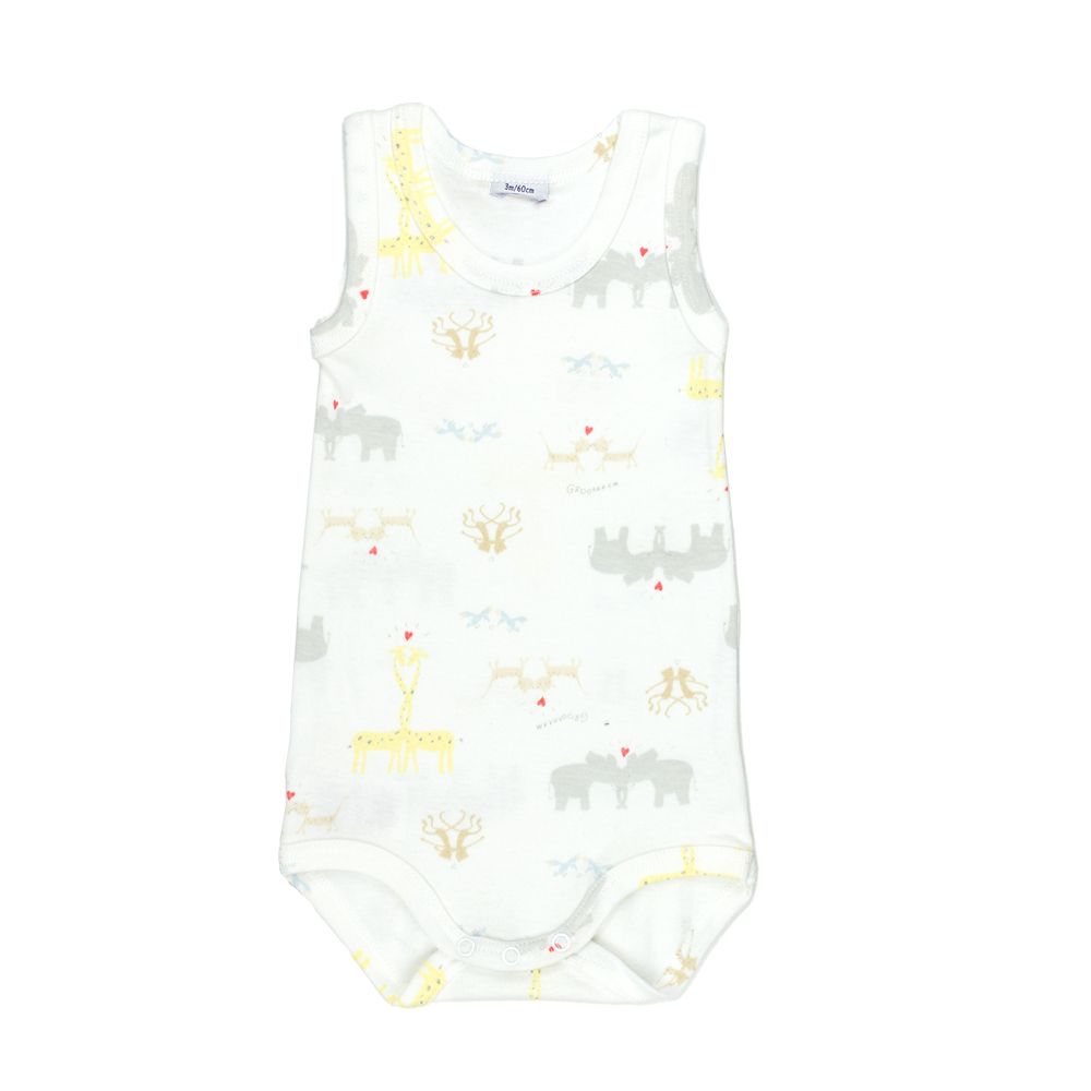 Petit Bateau. Hvid body uden ærmer med små røde hjerter