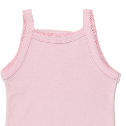 Petit Bateau. Støvet rosa body med tynde stropper, udsnit
