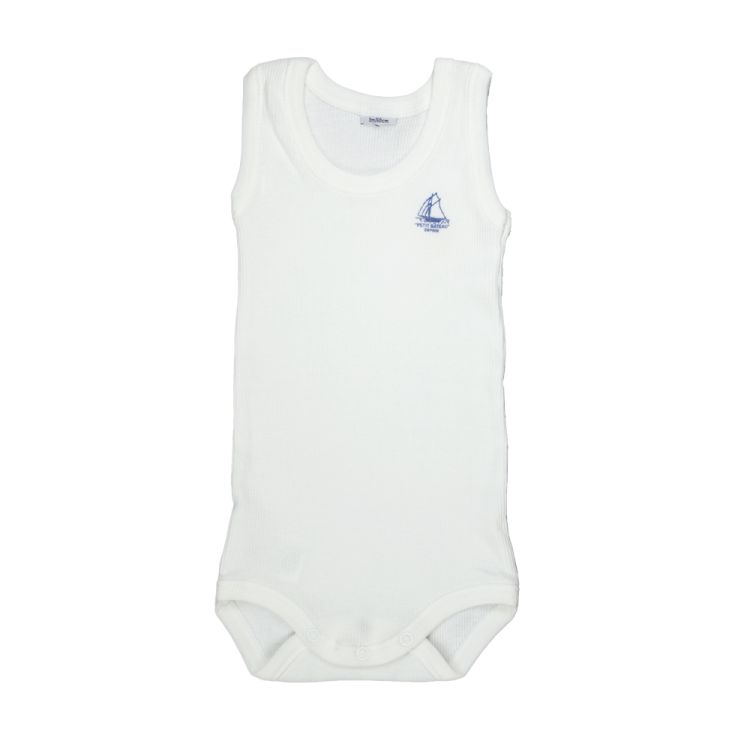 Petit Bateau. Hvid body i smal rib uden ærmer