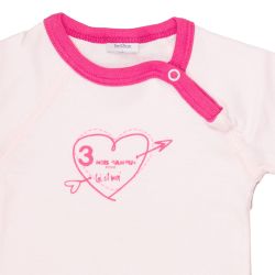 Petit Bateau. Lyserød body med hjerteprint, 3 mdr