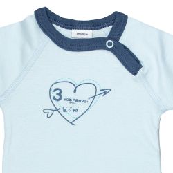 Petit Bateau. Lysebå body med hjerteprint, 3 mdr
