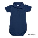 Petit Bateau. Kortærmet marineblå body med polo krave