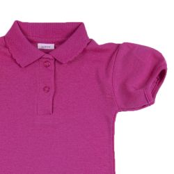 Petit Bateau. Body med polokrave, cheriserød,