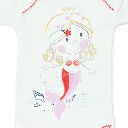 Absorba. Kortærmet body med havfrueprint, udsnit