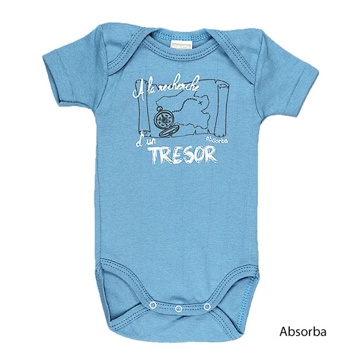 Absorba. Petrolblå kortærmet body.