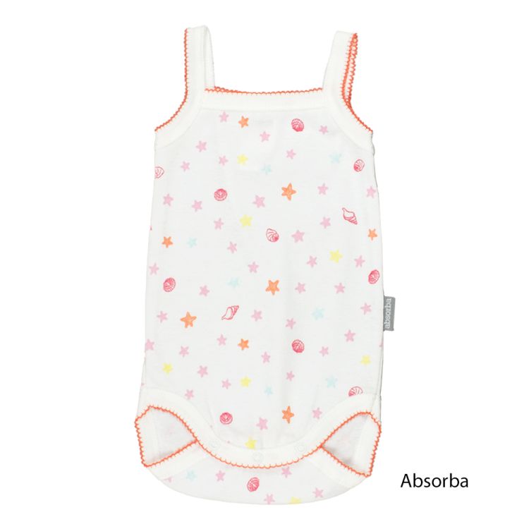 Absorba. Body med tynde stropper. Stjerne- og muslingeprint