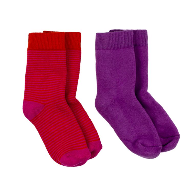 Decoy Kids. frotté sokker i rød og lilla