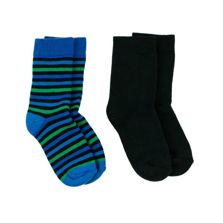 Decoy. Frotté sokker - Blåstribet og sort i 2-pak