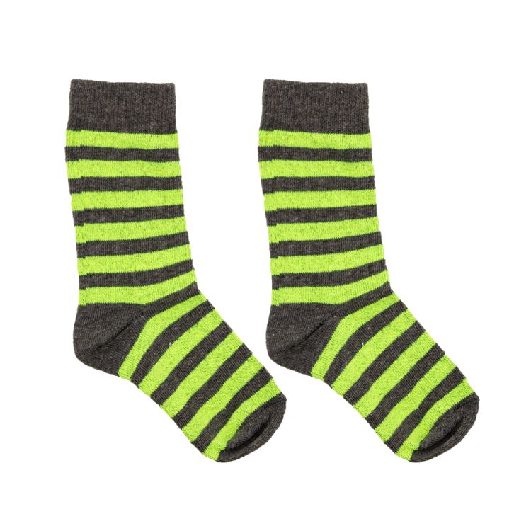 Decoy. Stribede sokker i lime og koksgrå
