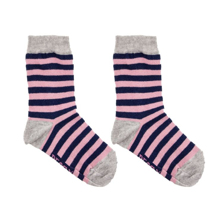Decoy. Stribede sokker i rosa og marineblå