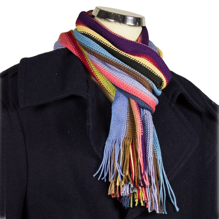 Herretørklæde i silke - brede striber