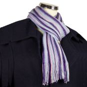 Herretørklæde i silke - blå striber