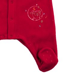 Petit Bateau. Rød fleece sparkedragt , print