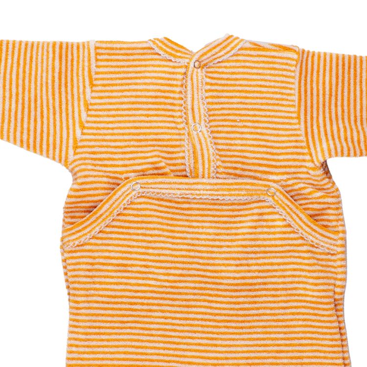 Petit Bateau. Frotté natdragt i smalstribede jordfarver, bag