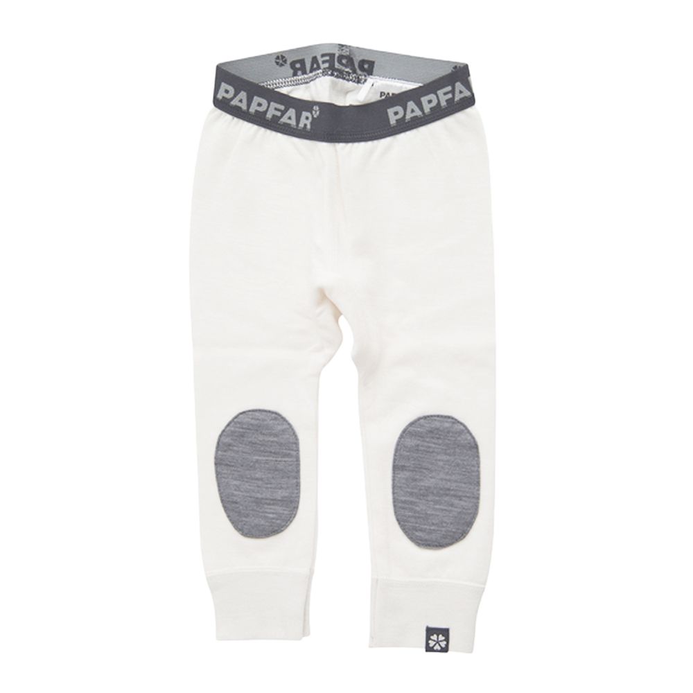 Papfar. Råhvide leggings i merino uld og bomuld
