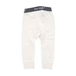 Papfar. Råhvide leggings i merino uld og bomuld, bag