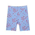 Liberté. Lyseblå pige cykelshorts. Røde hjerter på printet. 