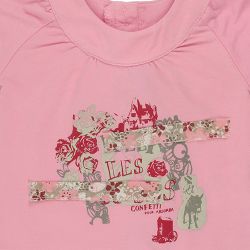  Absorba. Rosa baby pigebluse med pufærmer, udsnit 