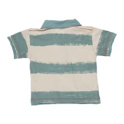 Confetti by Absorba. Polo bluse i sand og petrol, Bagfra