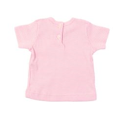Petit Bateau. Rosa- og hvidstribet babybluse, bagfra